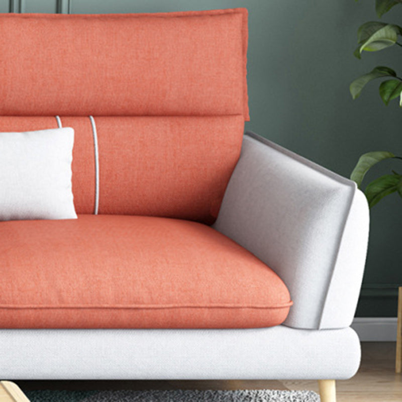 Flared Arm Sectional Sofa Modern 4-seater Fabric Sectional in Grey