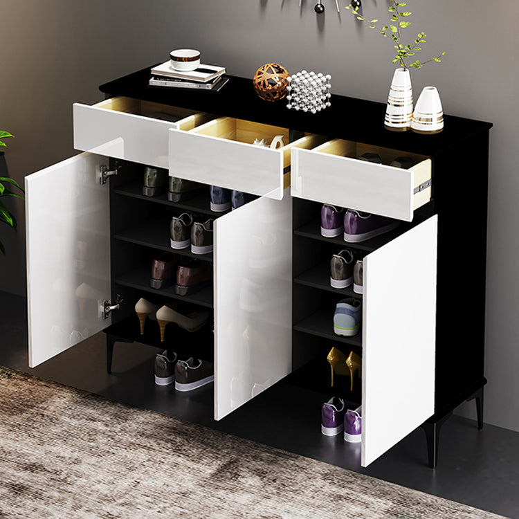 Modern Simple 39.4" Tall Cabinet 2/34 - Drawer Gray and Black Storage Cabinet