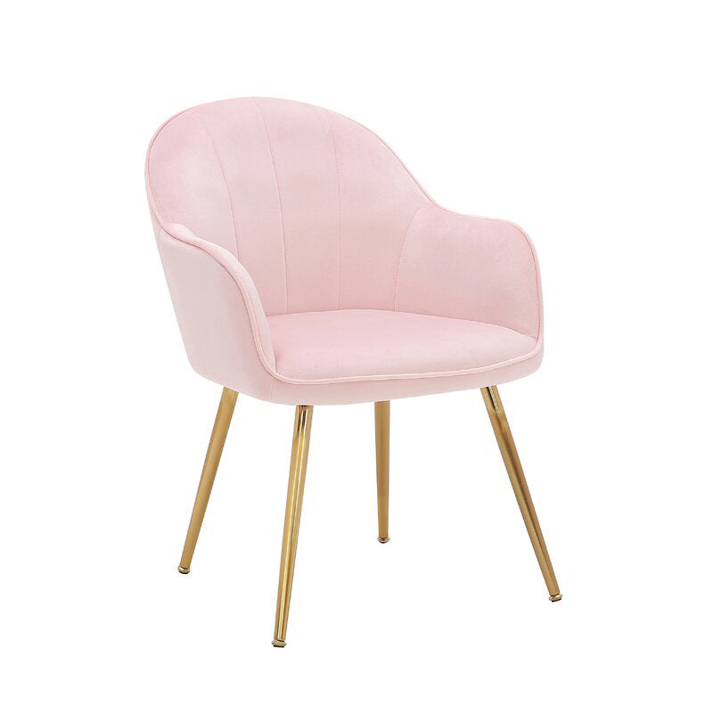 Modern Style Cloth Overturning Armrest Sewn Pillow Back Metal Arm Chair