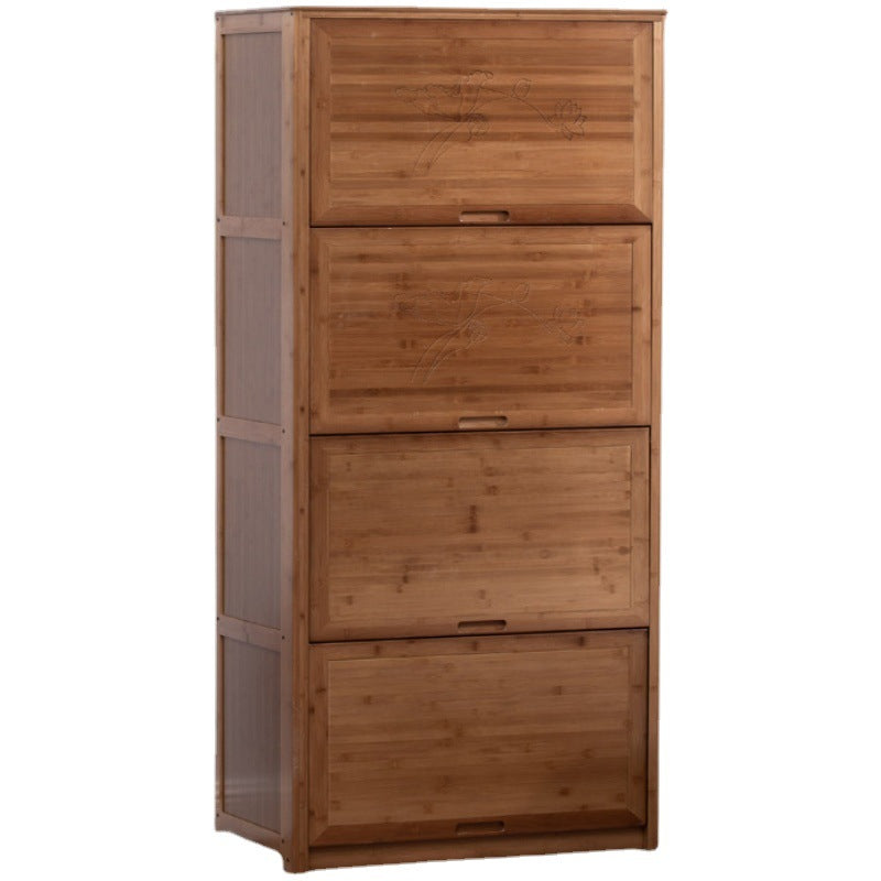 Mid-Century Modern Brown Accent Cabinet with Doors in Solid Wood