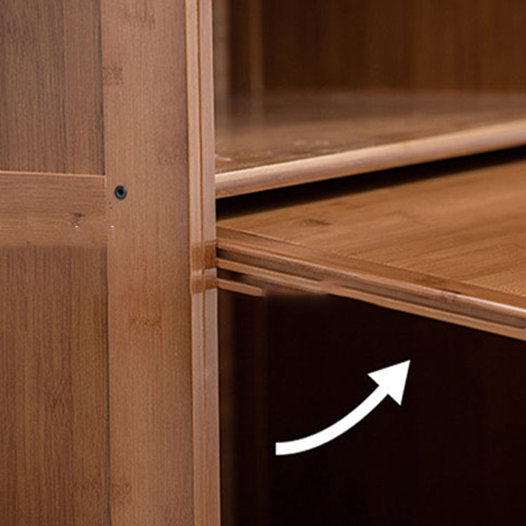 Mid-Century Modern Brown Accent Cabinet with Doors in Solid Wood