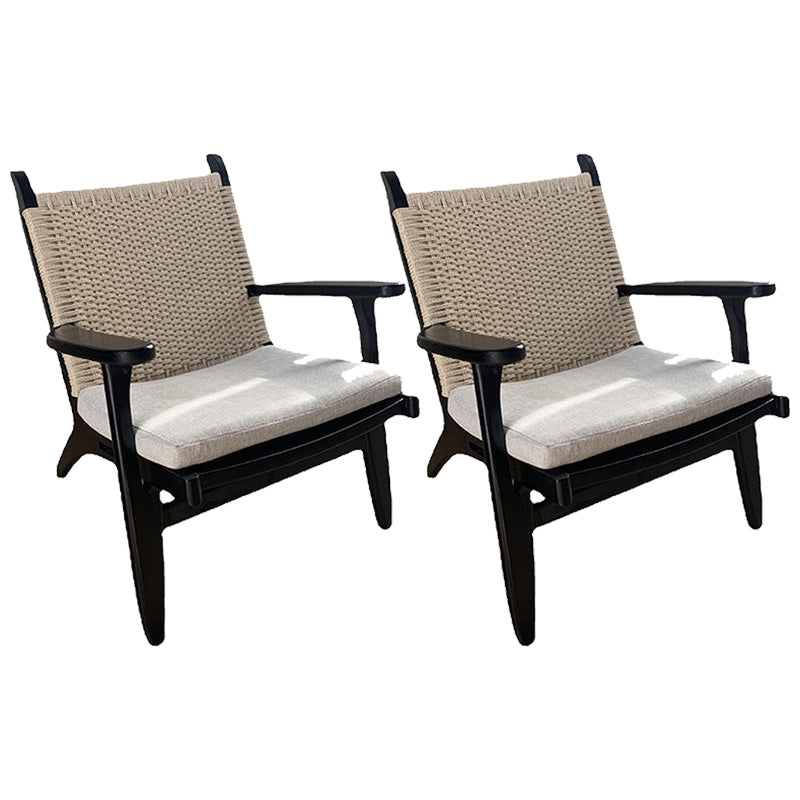 Arms Included Wood Square Arms Woven Back Lounge Accent Chair,30.70" W