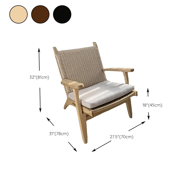 Arms Included Wood Square Arms Woven Back Lounge Accent Chair,30.70" W