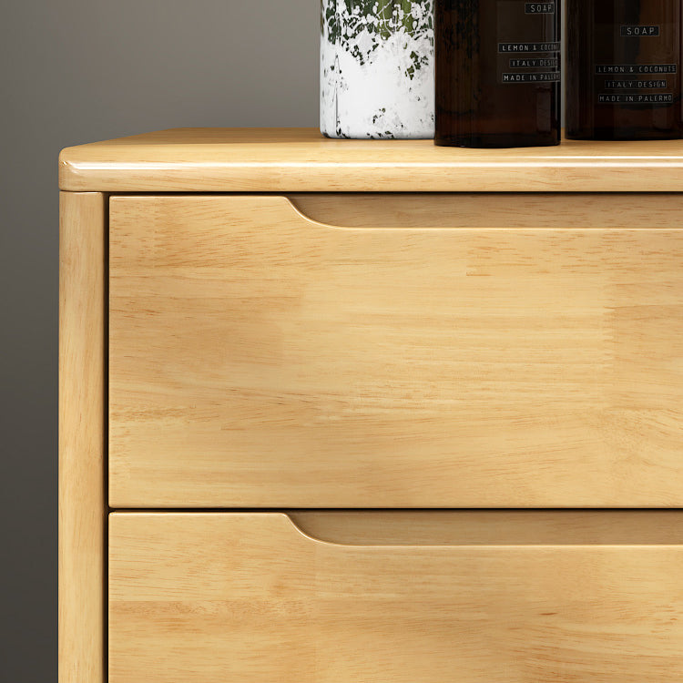 Mid-Century Modern Rectangle Chest with Drawers and Legs in Solid Wood