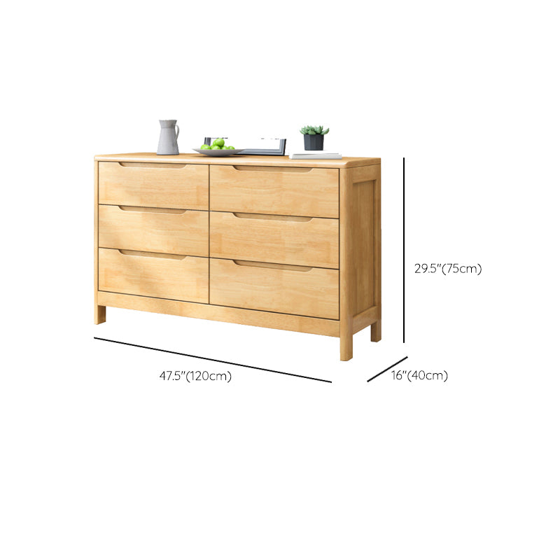 Mid-Century Modern Rectangle Chest with Drawers and Legs in Solid Wood