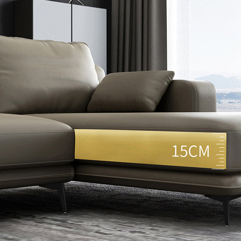 Nordic Pillows Recessed Arm Living Room Faux Leather Stationary Seating