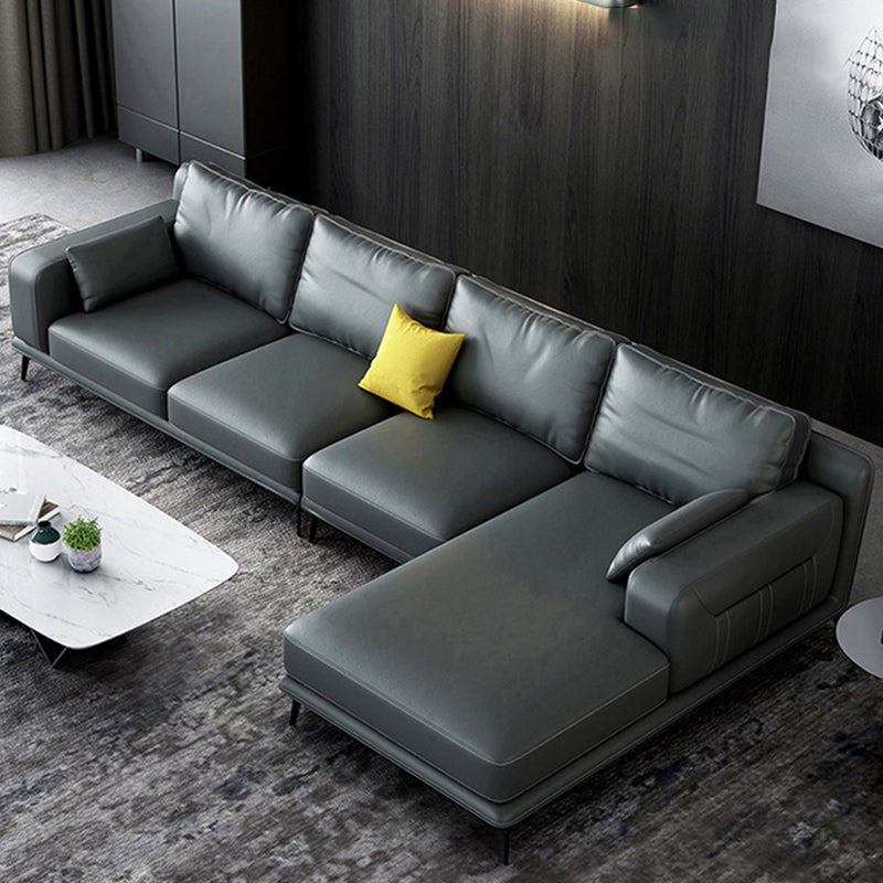 Nordic Pillows Recessed Arm Living Room Faux Leather Stationary Seating