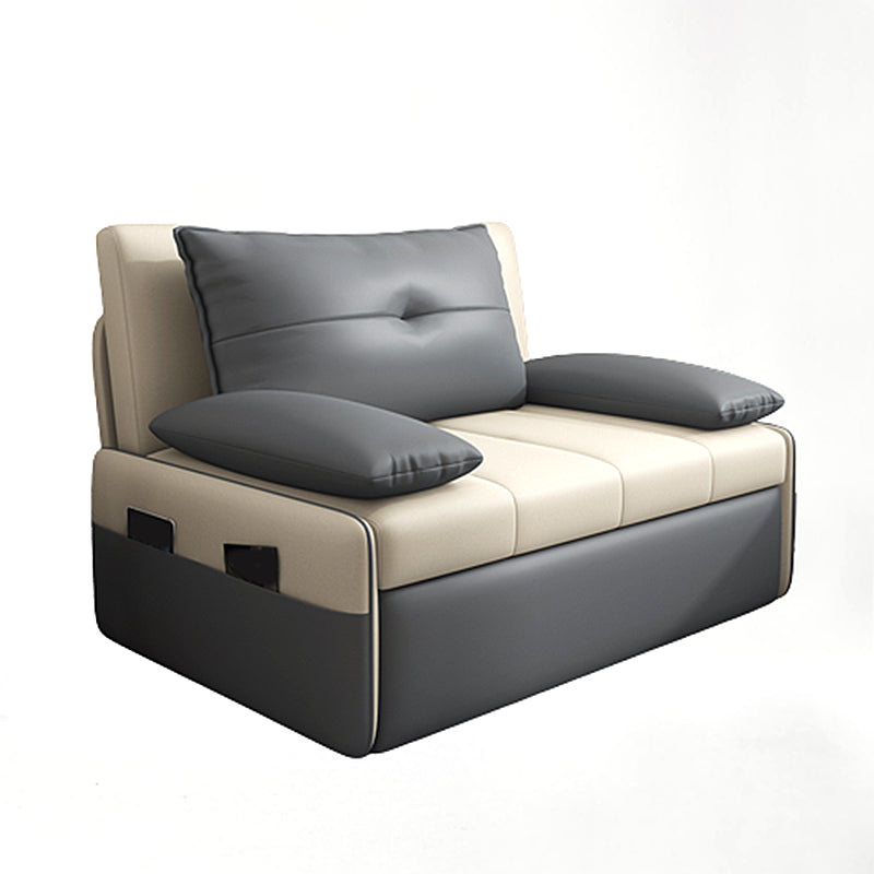 Scandinavian Sleeper Sofa Light Gray Sofa Bed with Detachable Mattress