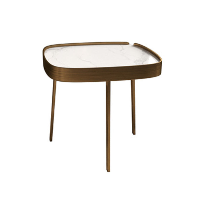 Glam Cocktail Table 3 Legs Faux Stone Oval/Square Coffee Table