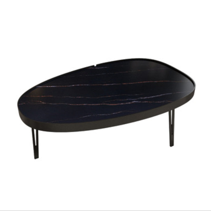 Glam Cocktail Table 3 Legs Faux Stone Oval/Square Coffee Table