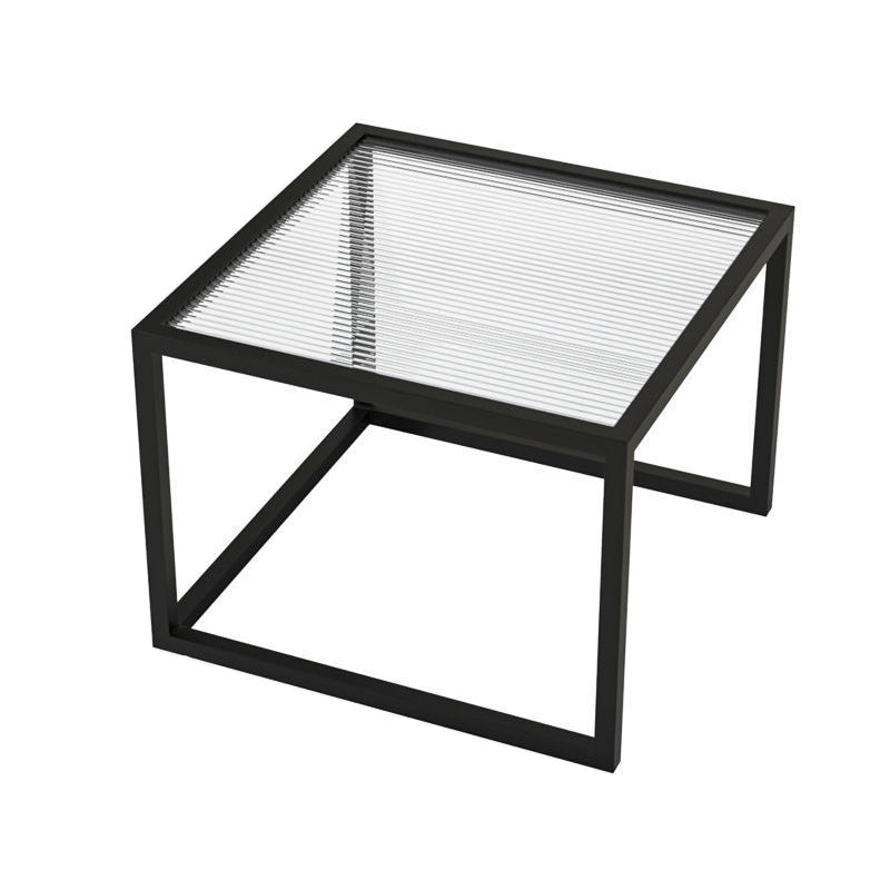 Square Nesting Coffee Table Modern Glass Top Frame Cocktail Table