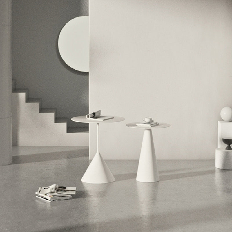 Pedestal Black/White Coffee Table Metal Minimalist Cocktail Table