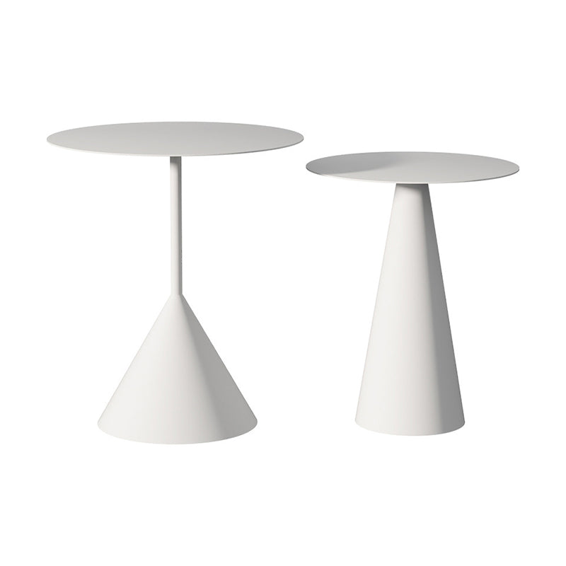 Pedestal Black/White Coffee Table Metal Minimalist Cocktail Table