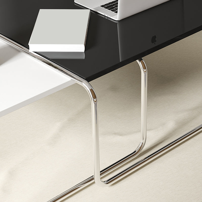 Square Steel Sled Coffee Table Modern 2 Nesting Cocktail Table