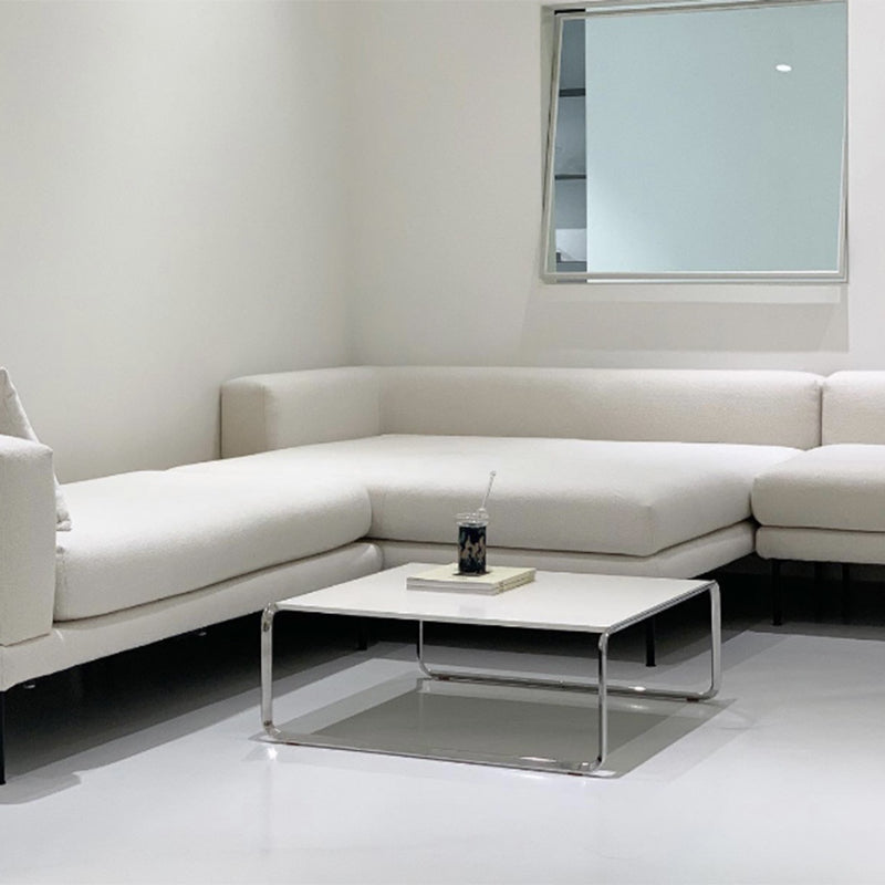 Square Steel Sled Coffee Table Modern 2 Nesting Cocktail Table