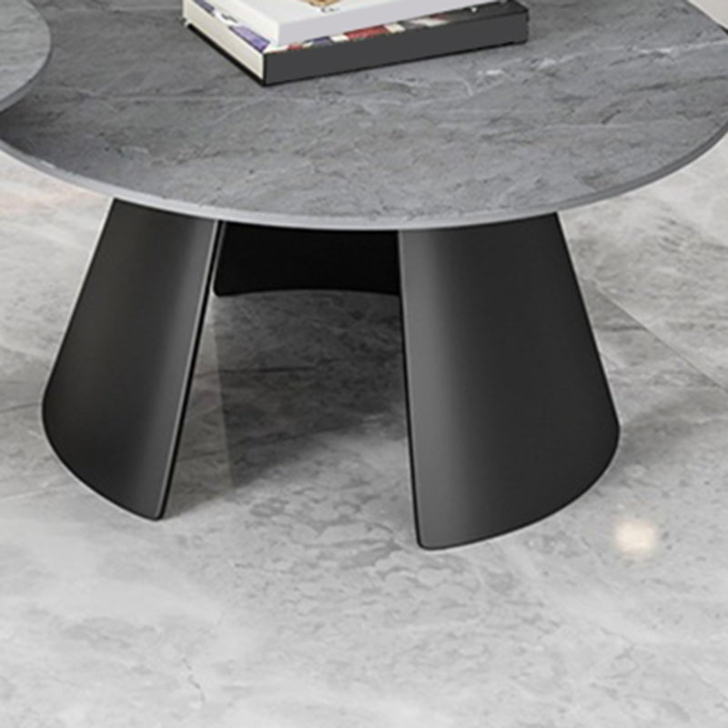 Glam Cocktail Table Pedestal/3 Legs Slate Round Single Coffee Table