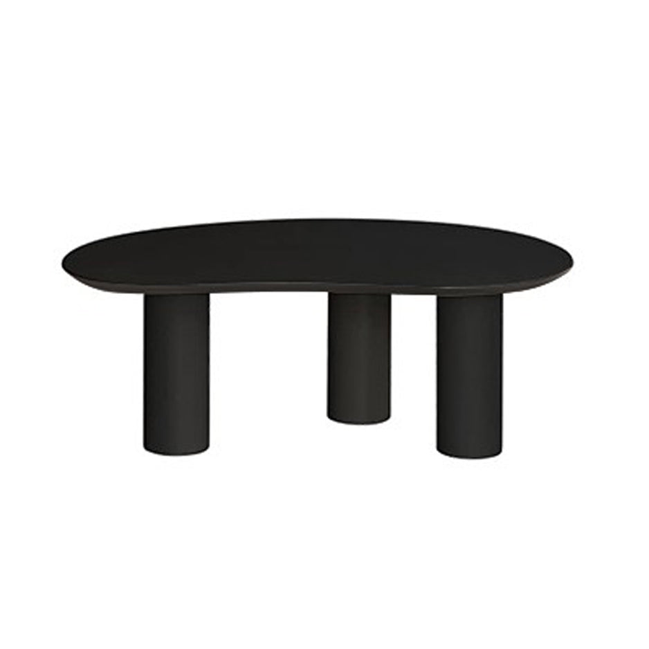 Minimalist Wood 3 Legs Coffee Table 13" H Cloud-Shaped Cocktail Table