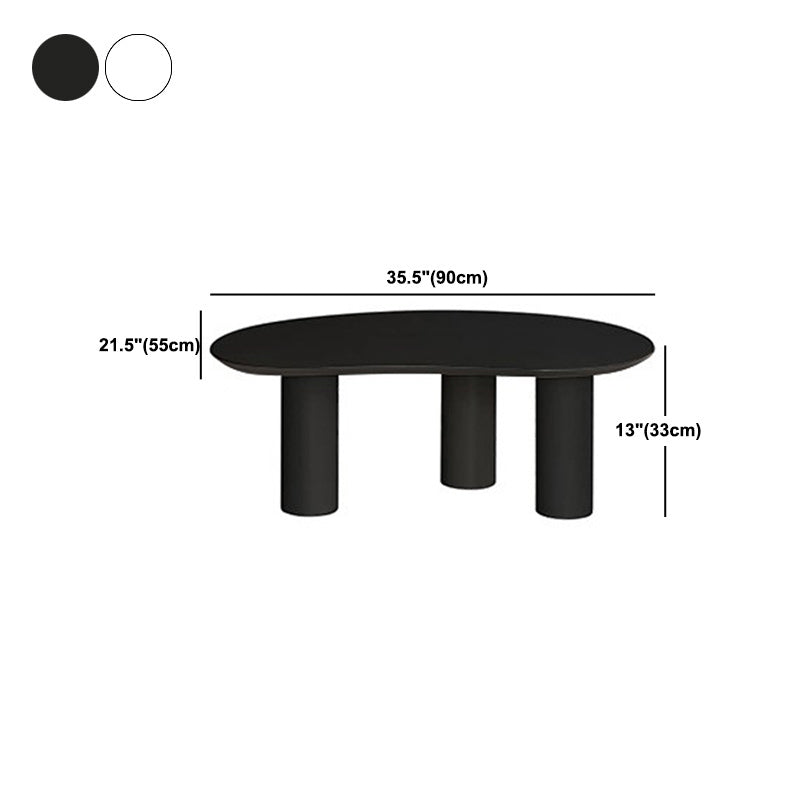 Minimalist Wood 3 Legs Coffee Table 13" H Cloud-Shaped Cocktail Table