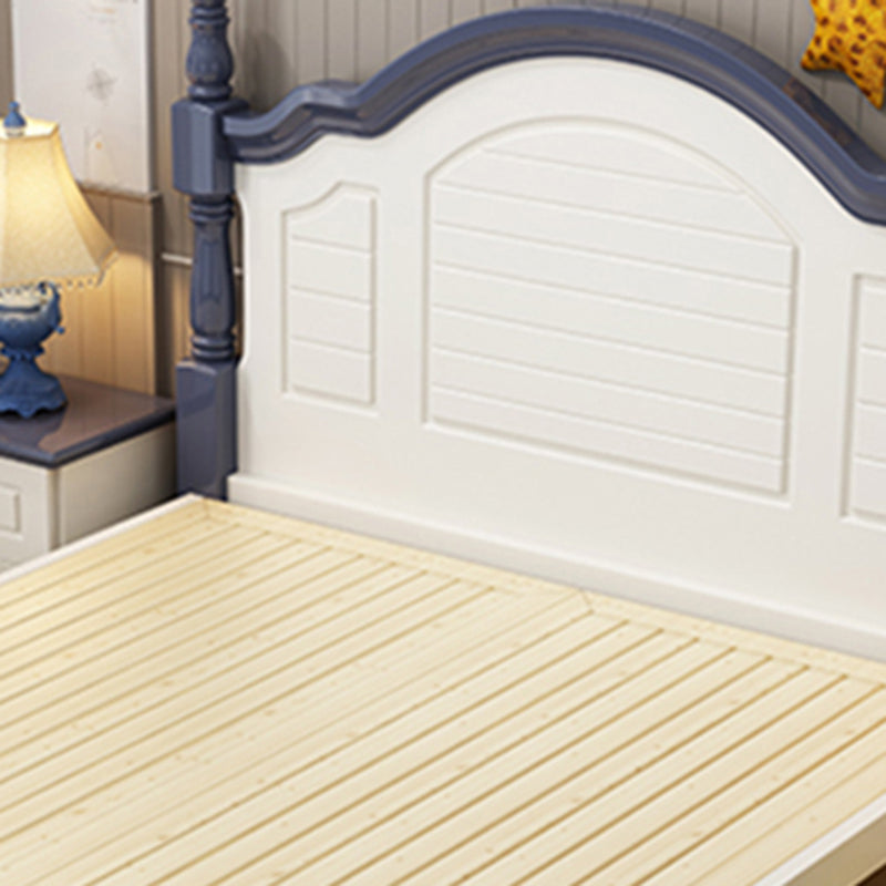 Solid Wood Stepped Standard Bed Headboard Bed with Custom Legs