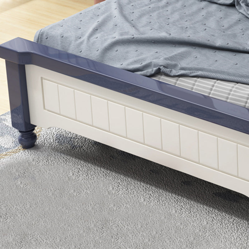 Solid Wood Stepped Standard Bed Headboard Bed with Custom Legs