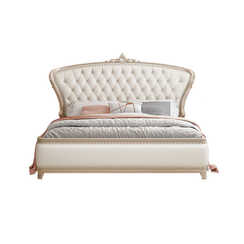 Victorian Foam Standard Bed Pine Wood Storage Bed Frame for Home