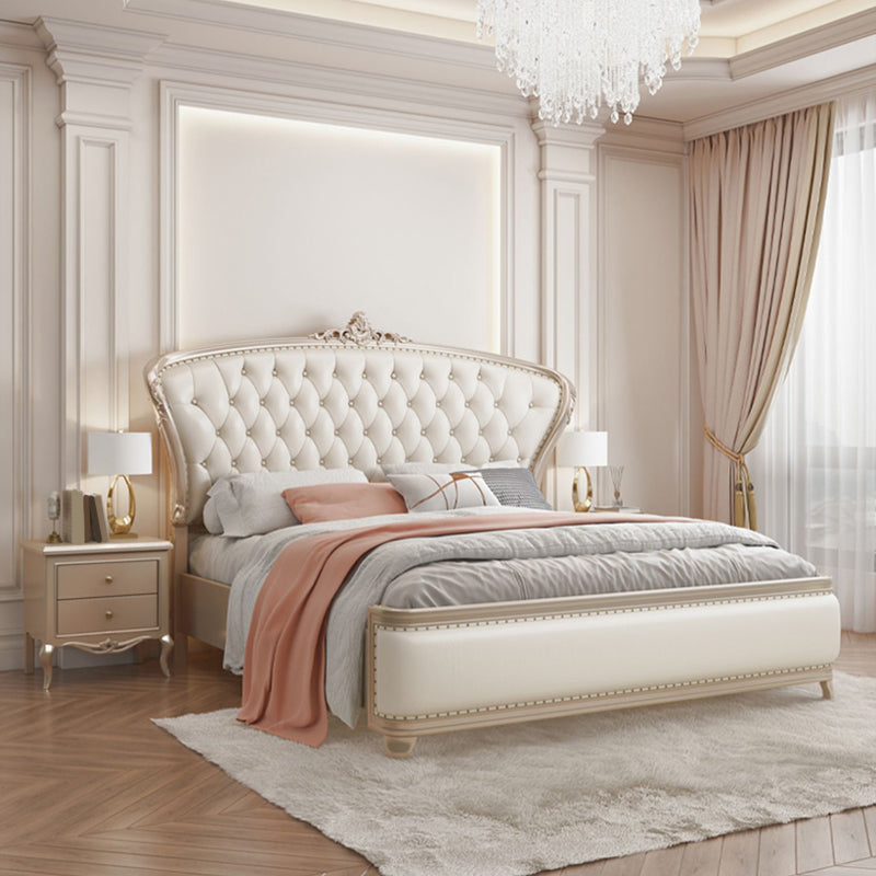 Victorian Foam Standard Bed Pine Wood Storage Bed Frame for Home