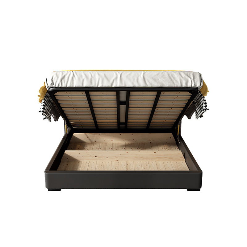 Pine Wood Standard Bed Wood and Upholstered Bed with Custom Legs