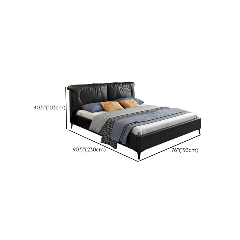 Pine Wood Standard Bed Wood and Upholstered Bed with Custom Legs