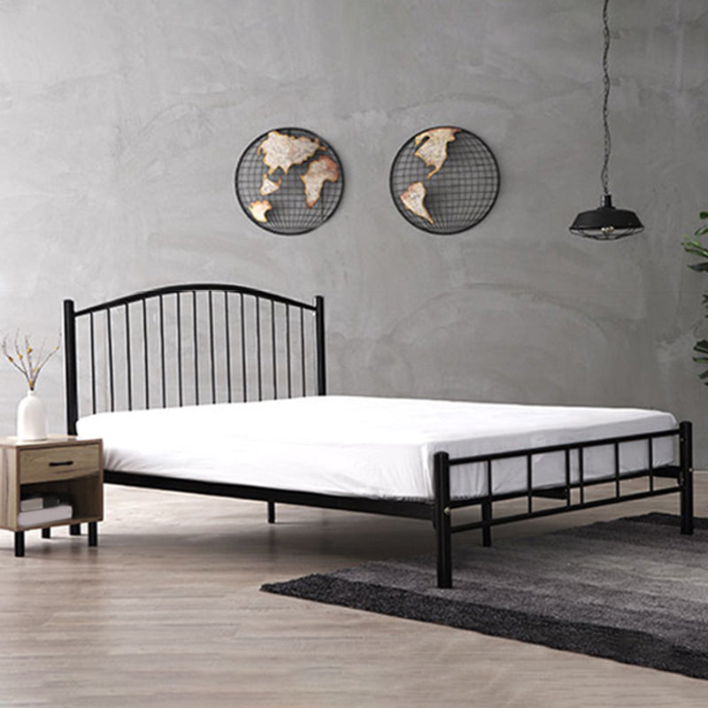 Industrial Metal Standard Bed Black Open-Frame Bed Frame for Home