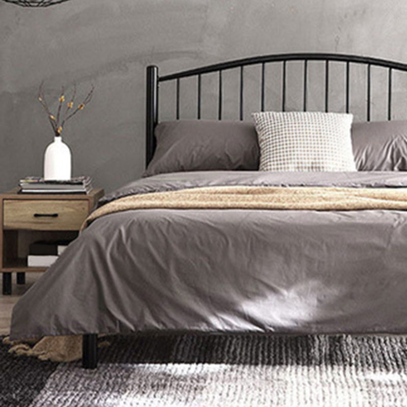Industrial Metal Standard Bed Black Open-Frame Bed Frame for Home