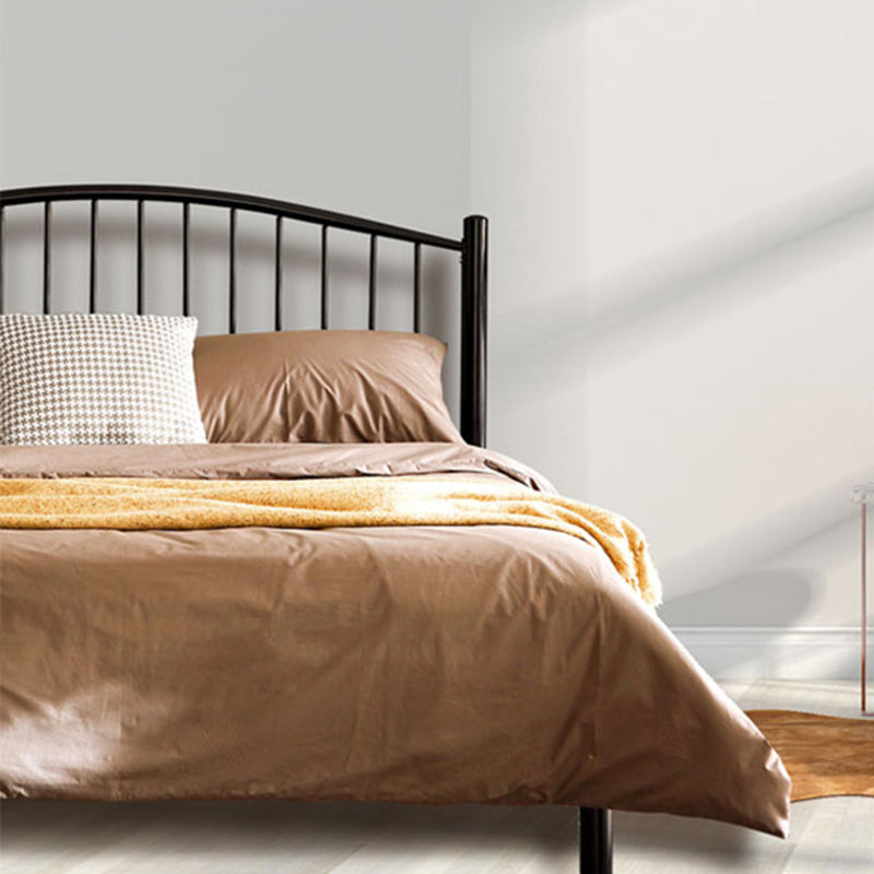 Industrial Metal Standard Bed Black Open-Frame Bed Frame for Home