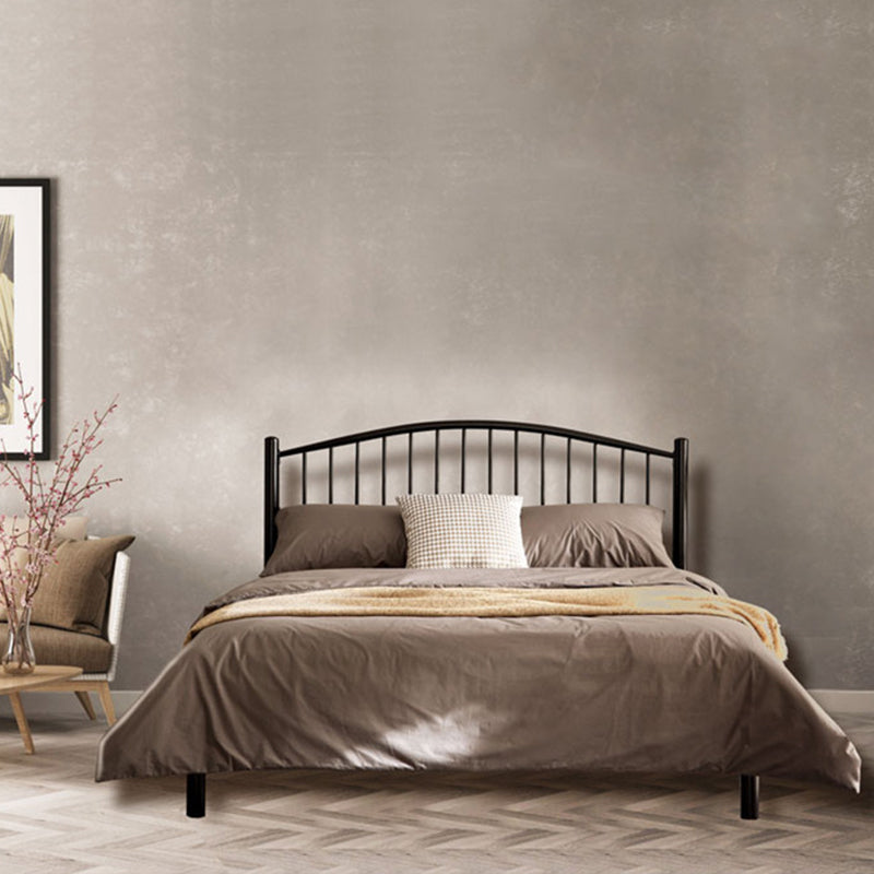 Industrial Metal Standard Bed Black Open-Frame Bed Frame for Home