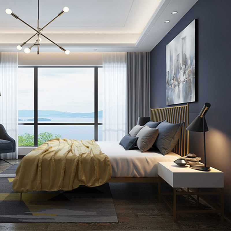 Metal Headboard Standard Bed Open-Frame Bed with Custom Legs