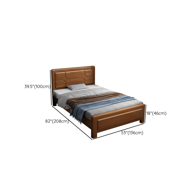 Solid Wood Headboard Standard Bed Rectangular Bed with Custom Legs