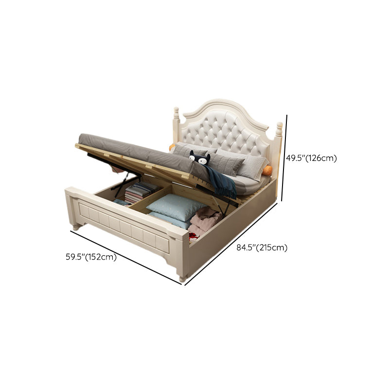 Solid Wood and Headboard Standard Bed Arched Bed with Custom Gold Legs