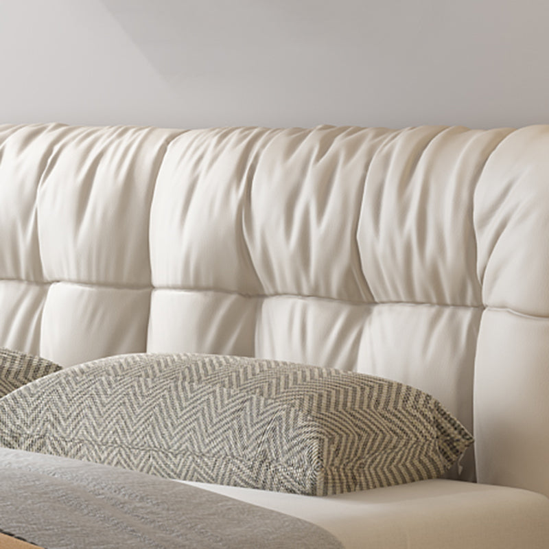 Wood and Upholstered Headboard Platform Bed Rectangular Panel Bed