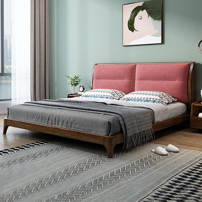 Solid Wood Standard Bed Headboard Low Profile Bed with Custom Legs