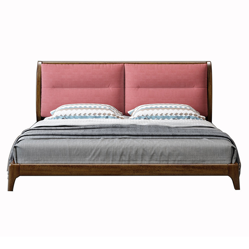 Solid Wood Standard Bed Headboard Low Profile Bed with Custom Legs