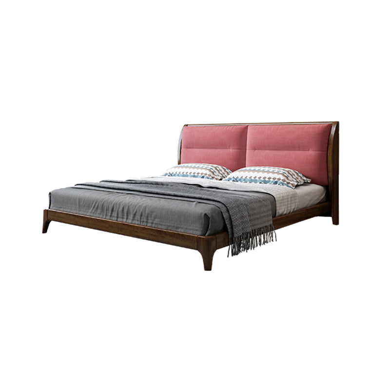 Solid Wood Standard Bed Headboard Low Profile Bed with Custom Legs