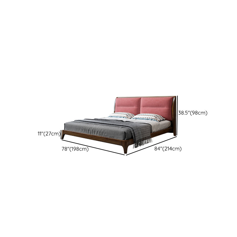 Solid Wood Standard Bed Headboard Low Profile Bed with Custom Legs