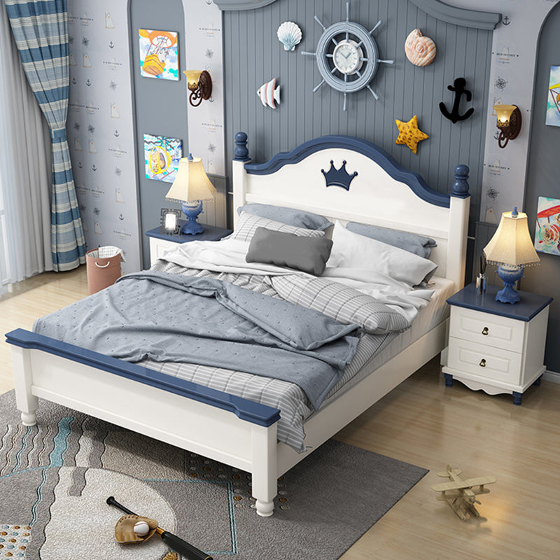 Solid Wood Standard Bed Arched Headboard Bed with Custom Legs