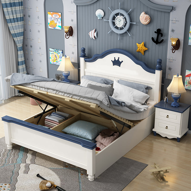 Solid Wood Standard Bed Arched Headboard Bed with Custom Legs