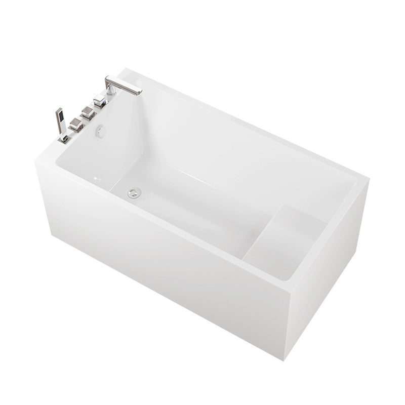 Contemporary Style White Acrylic Tub Rectangular Soaking Tub for Home
