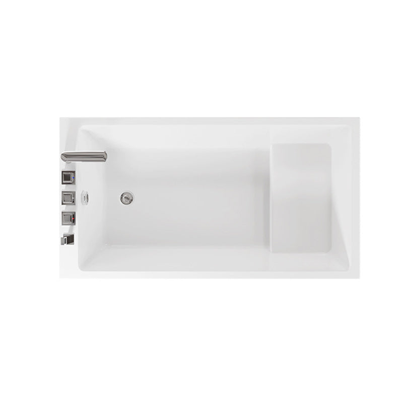 Contemporary Style White Acrylic Tub Rectangular Soaking Tub for Home
