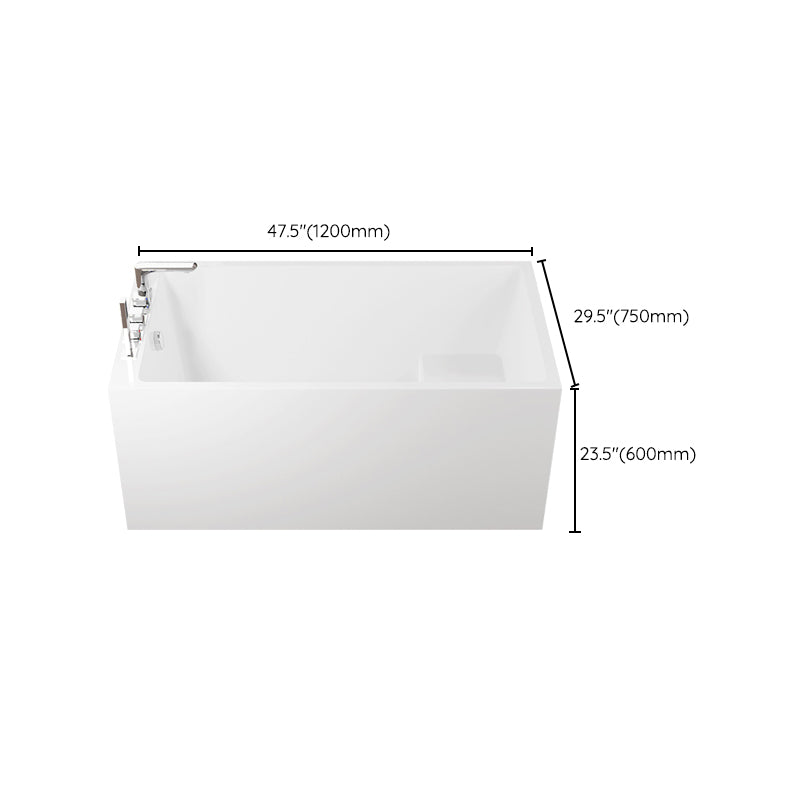 Contemporary Style White Acrylic Tub Rectangular Soaking Tub for Home