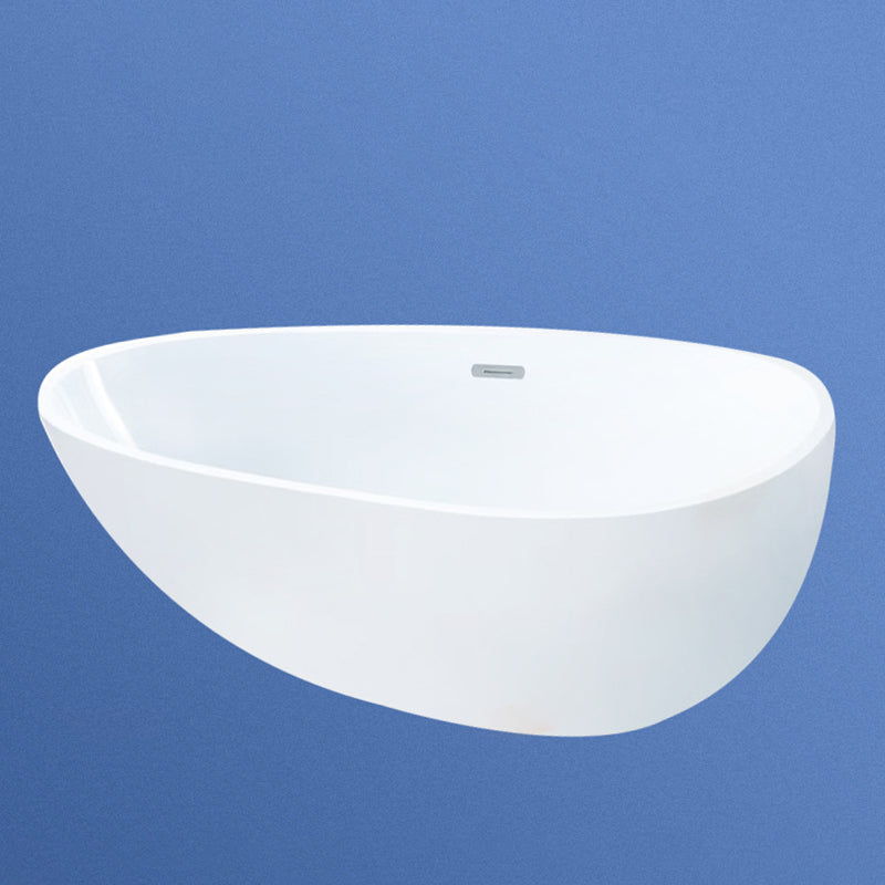 Stand Alone Acrylic Bath Tub White Oval Modern Bathroom Bathtub