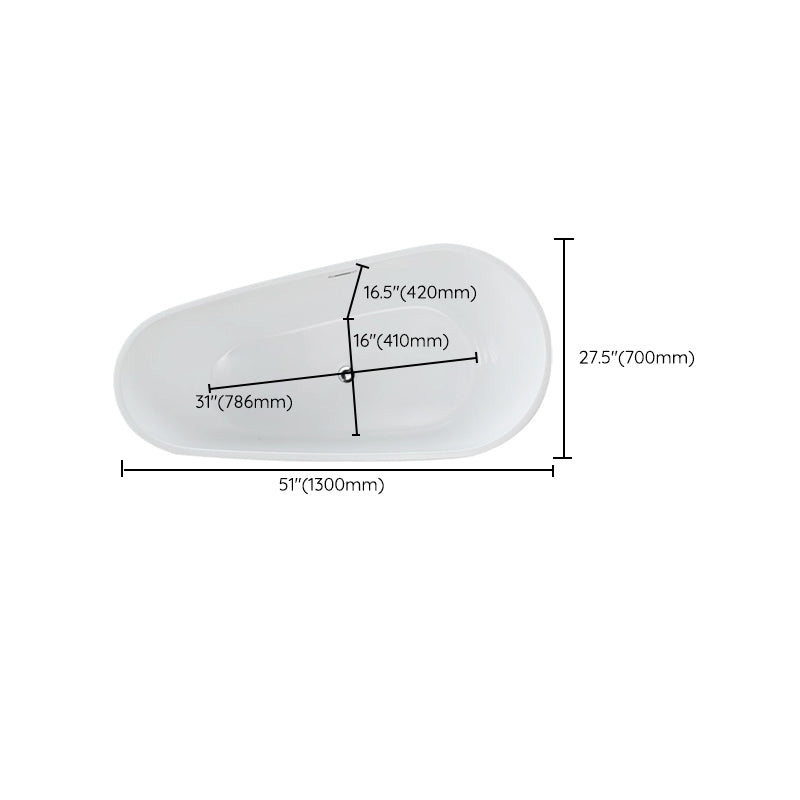 Stand Alone Acrylic Bath Tub White Oval Modern Bathroom Bathtub