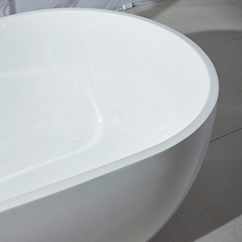 Modern Soaking Bathtub Oval with Drain Acrylic Freestanding Bath Tub