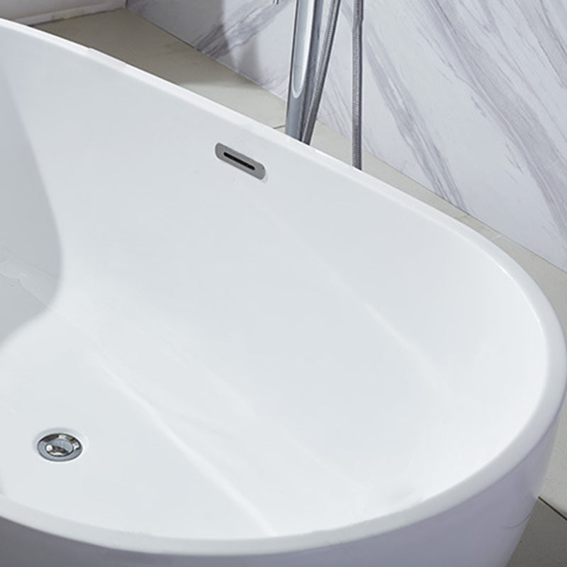 Modern Soaking Bathtub Oval with Drain Acrylic Freestanding Bath Tub