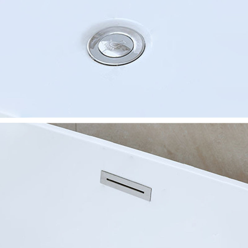 Modern Soaking Bathtub Oval with Drain Acrylic Freestanding Bath Tub